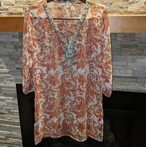 Kurta Style Sheer Top